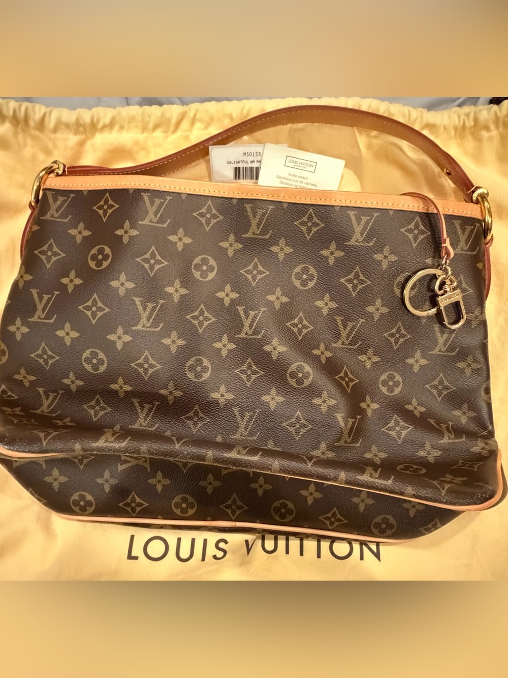 Louis Vuitton Monogram Canvas Hobo Bag - Brown with Tan Trim